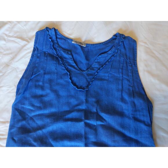 Elena Baldi 100% Linen Blue Swim Cover Up Beach Dress Size S Made in Italy - Picture 6 of 9